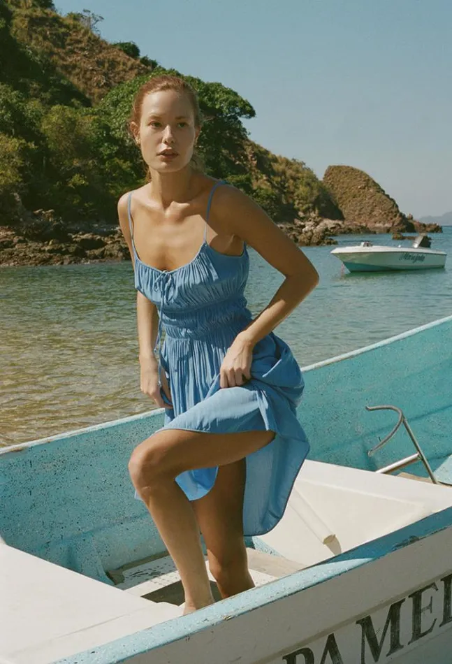 Sale Gabriela Dress Amalfi Blue Women Ciao Lucia Long Dresses