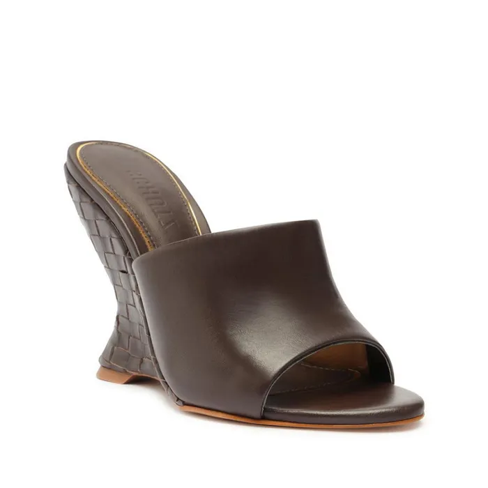 Sandals Aprill Woven Leather Sandal Dark Chocolate Schutz Shoes Mule