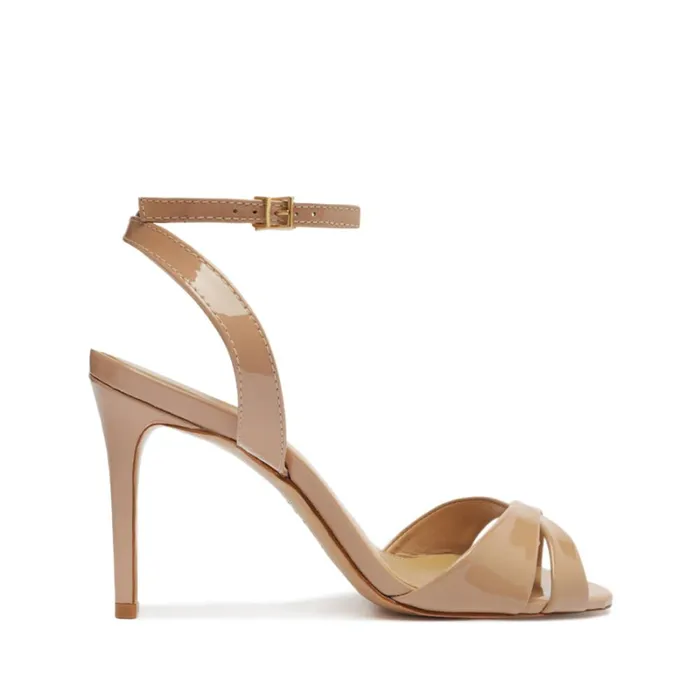 Sandals Hilda Patent Leather Sandal Light Beige Schutz Shoes Stiletto Heels