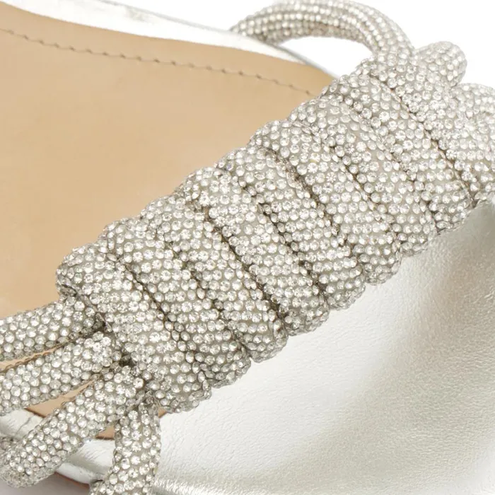 Sandals Jewell Mid Block Nappa Leather Sandal Silver Schutz Shoes Block Heels
