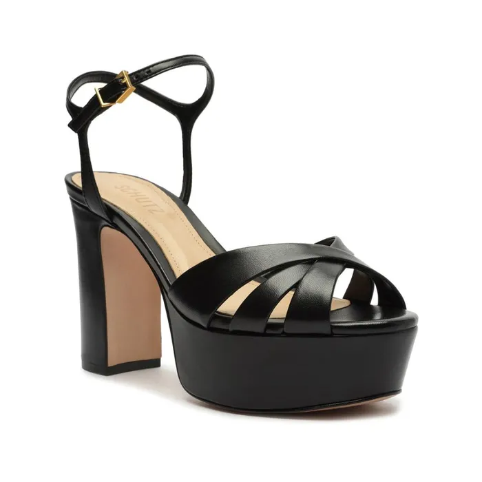 Sandals Keefa Nappa Leather Sandal Black Schutz Shoes Platforms