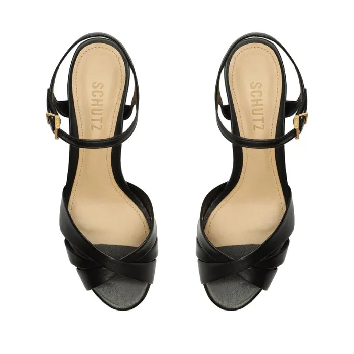 Sandals Keefa Nappa Leather Sandal Black Schutz Shoes Platforms