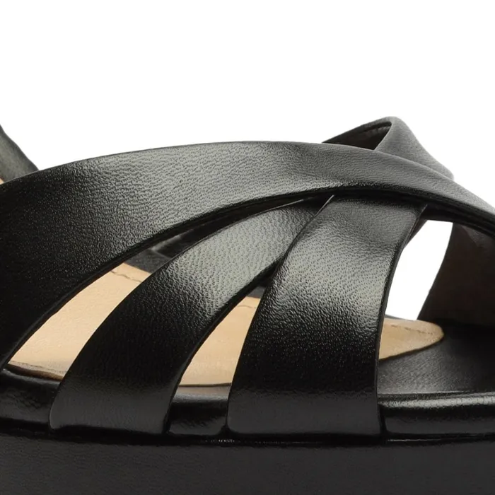 Sandals Keefa Nappa Leather Sandal Black Schutz Shoes Platforms