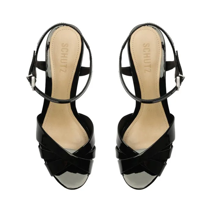 Sandals Keefa Patent Leather Sandal Black Schutz Shoes Platforms