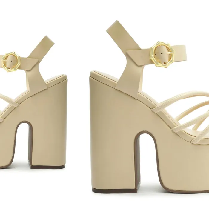 Sandals Mahi Cutout and Nappa Sandal Eggshell Schutz Shoes Platforms