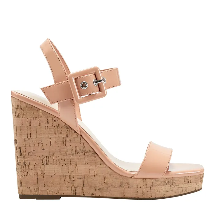 Sandals Marc Fisher Women Lukey Wedge Sandal Orange Patent