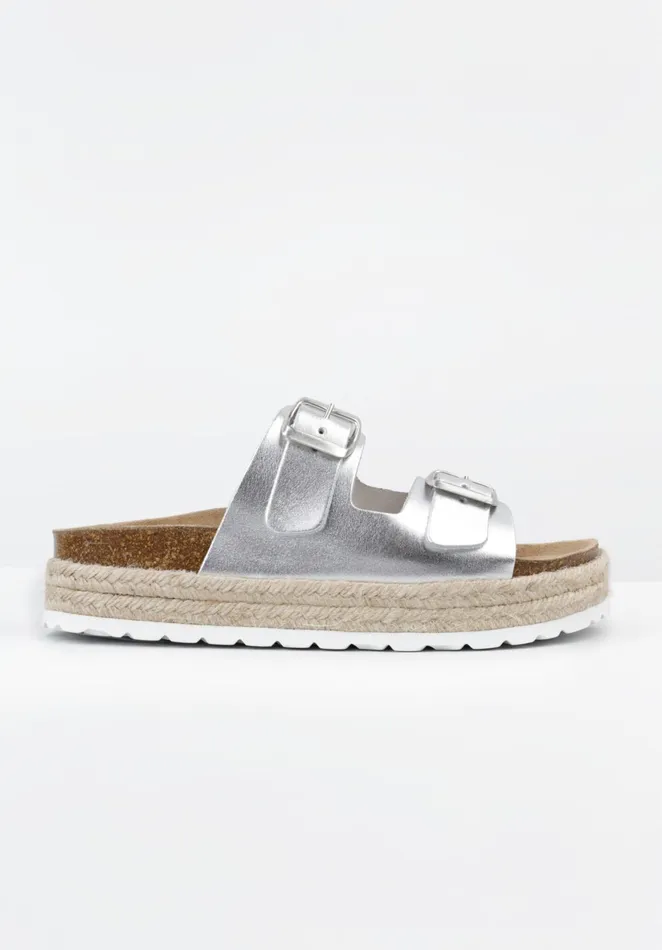 Sandals Women Hush Woodstock Sandals Silver