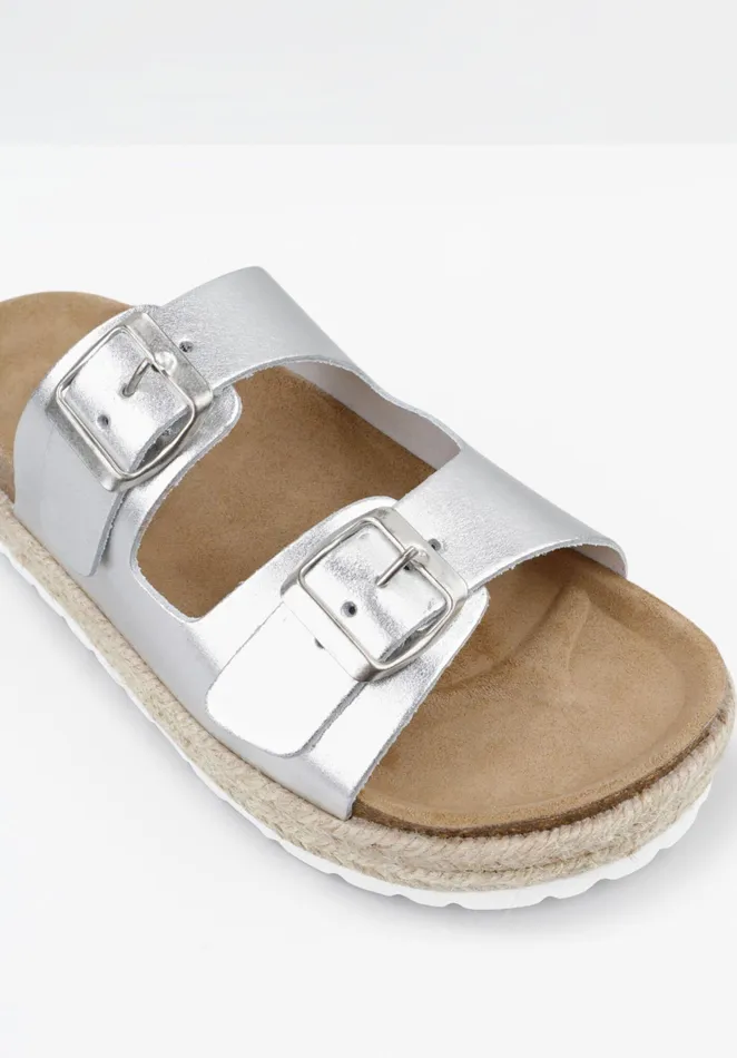 Sandals Women Hush Woodstock Sandals Silver