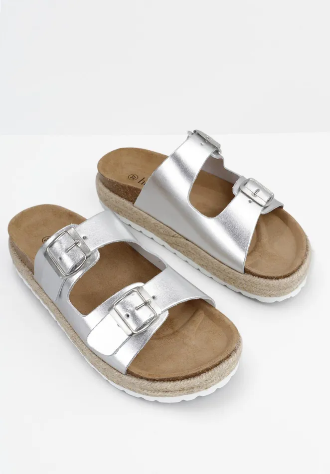 Sandals Women Hush Woodstock Sandals Silver