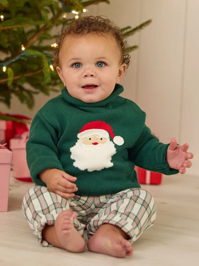 Santa Rollneck Sweater By MudPie Green Boy Altar039d State Tops