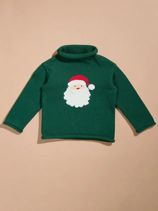 Santa Rollneck Sweater By MudPie Green Boy Altar039d State Tops Santa Rollneck Sweater By MudPie Green Boy Altar039d State Tops
