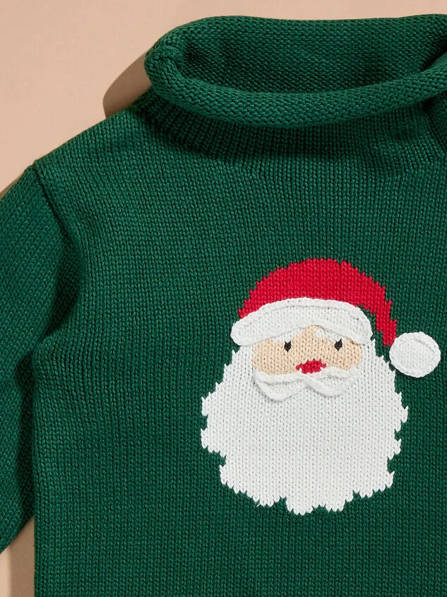 Santa Rollneck Sweater By MudPie Green Boy Altar039d State Tops Santa Rollneck Sweater By MudPie Green Boy Altar039d State Tops
