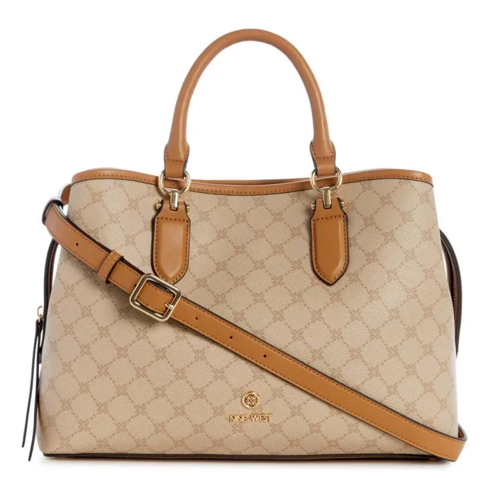 Saoirse Jet Set Satchel Khaki Logocamel Women Nine West Satchels and Shoulder Bags