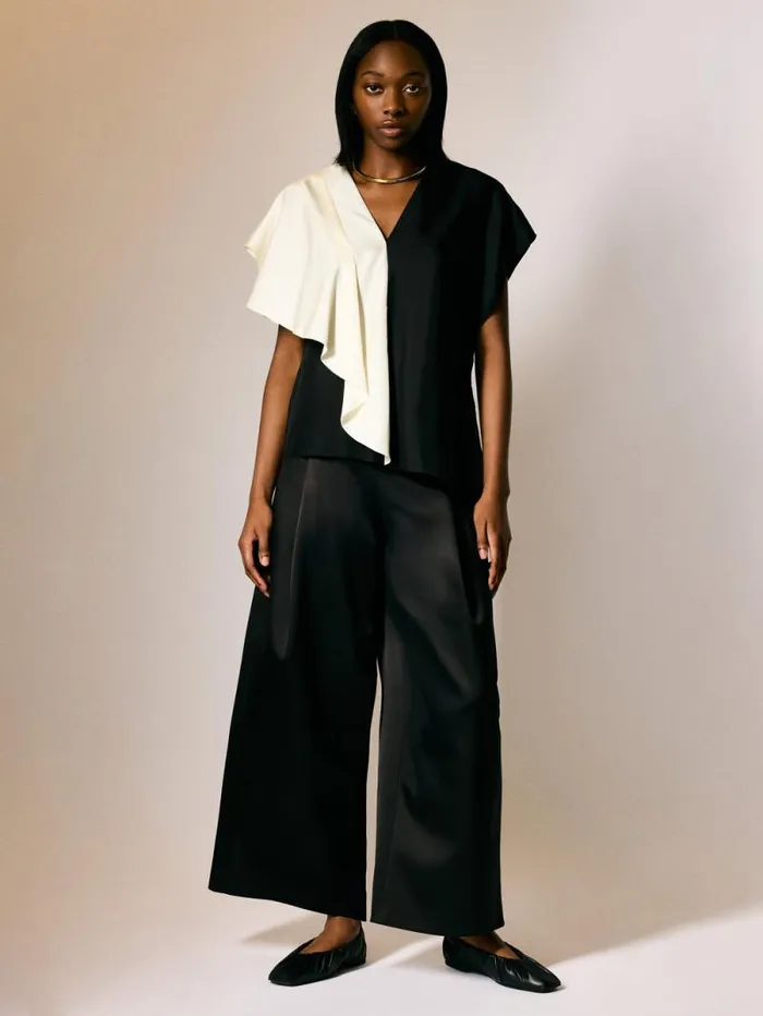 Satin Volume Trouser Black Women Jigsaw Party