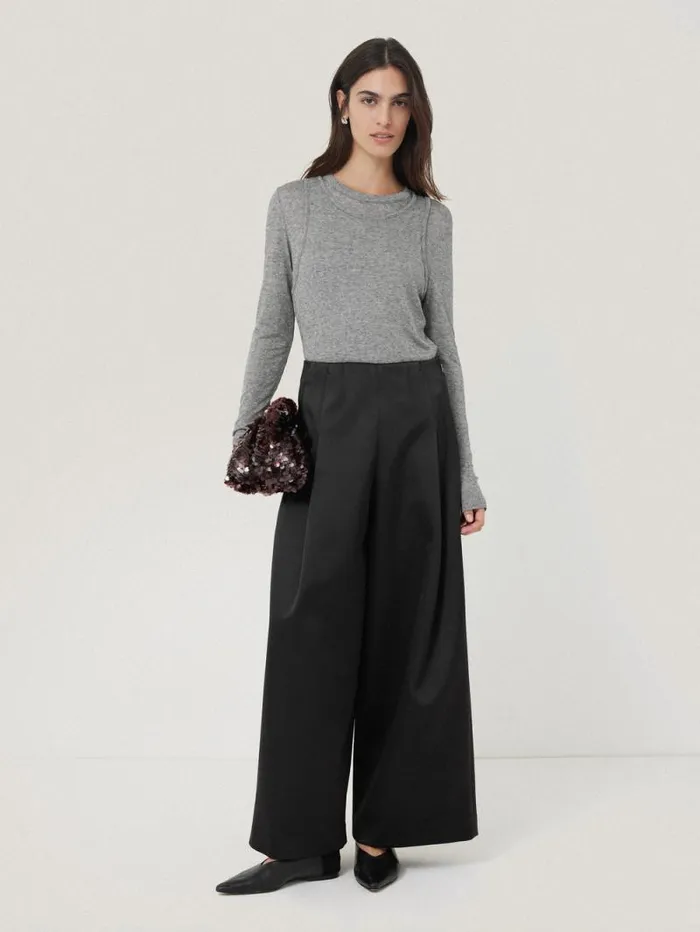 Satin Volume Trouser Black Women Jigsaw Party