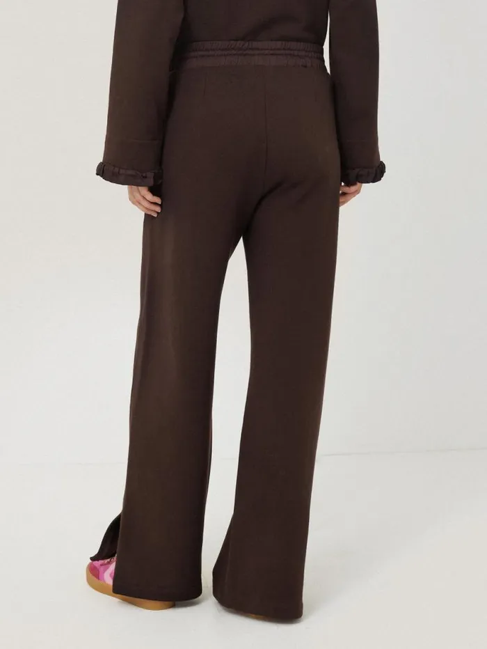 Satin Waistband Jersey Joggers Chocolate Women Jigsaw Trousers