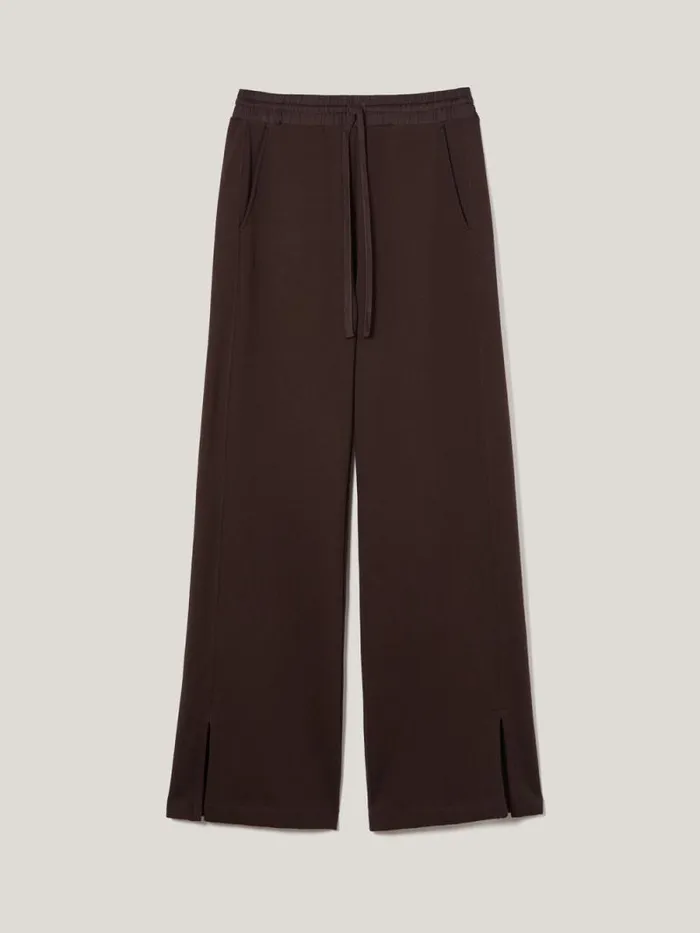 Satin Waistband Jersey Joggers Chocolate Women Jigsaw Trousers