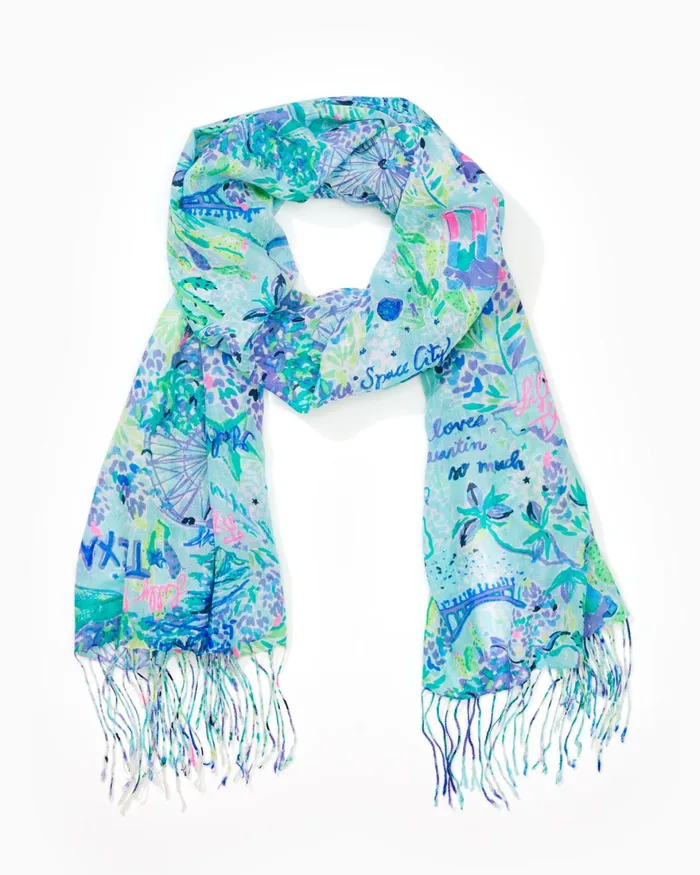 Scarves and Wraps Women Lilly Pulitzer Murfee Scarf Bayside Blue Lilly Loves Texas Scarves and Wraps Women Lilly Pulitzer Murfee Scarf Bayside Blue Lilly Loves Texas