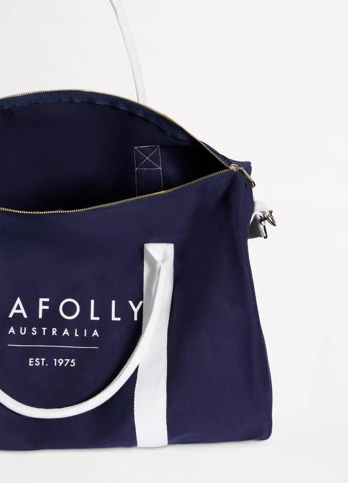 Seafolly Beach Bags Women Canvas Duffle Bag 8211 True Navy