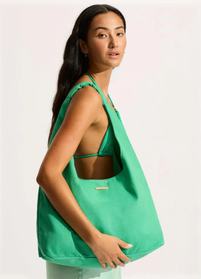 Seafolly Beach Bags Women Cotton Canvas Tote Bag 8211 Jade