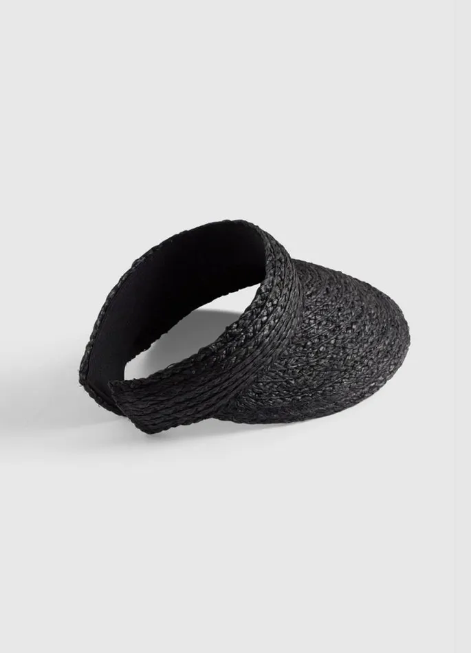 Seafolly Beach Hats Women Raffia Visor 8211 Black