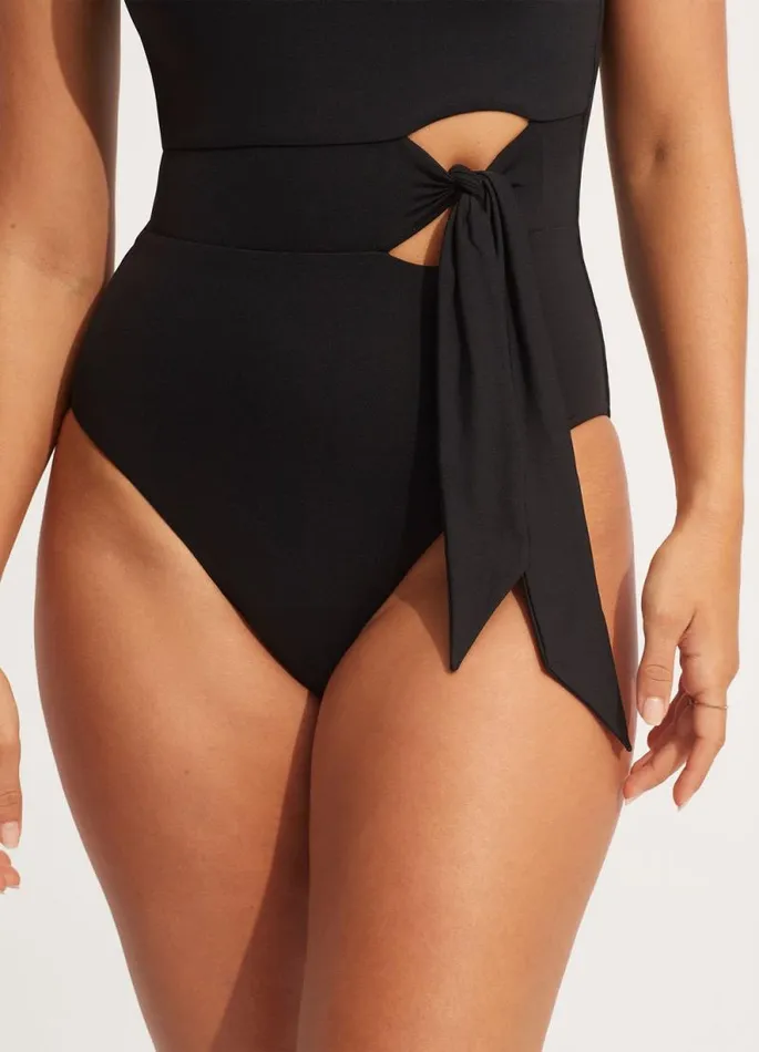 Seafolly Black One Pieces Women Seafolly Collective Tie Waist One Piece 8211 Black Seafolly Black One Pieces Women Seafolly Collective Tie Waist One Piece 8211 Black