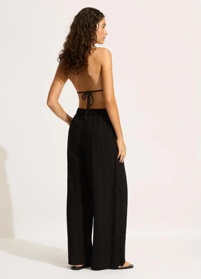 Seafolly Pants and Shorts Women Crinkle Beach Pant 8211 Black
