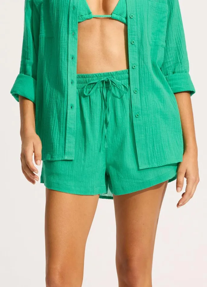 Seafolly Pants and Shorts Women Crinkle Short 8211 Jade