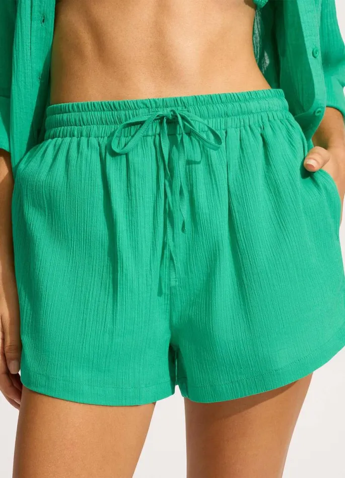 Seafolly Pants and Shorts Women Crinkle Short 8211 Jade