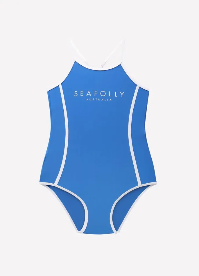 Seafolly Teen Girls 816 Years Girls Essentials One Piece 8211 Blue