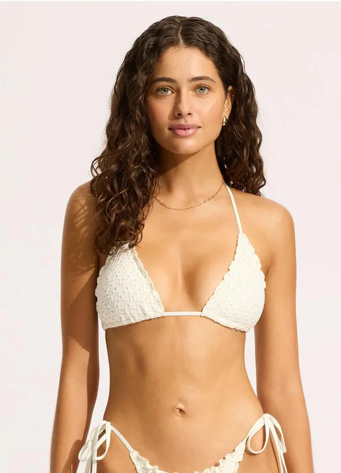 Seafolly Triangle Women Daydreamer Slide Triangle Bikini Top 8211 Vanilla
