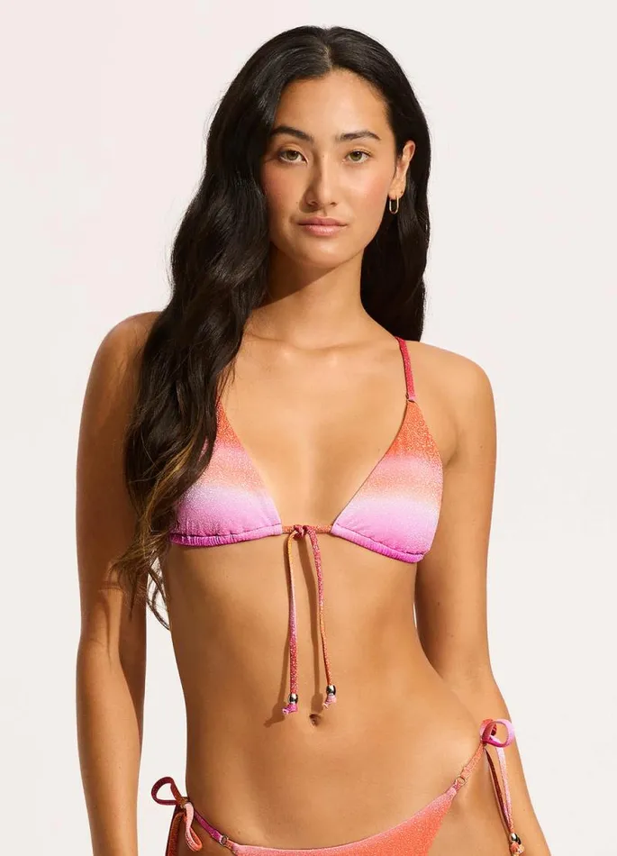 Seafolly Triangle Women Spectrum Slide Triangle Bikini Top 8211 Hot Pink