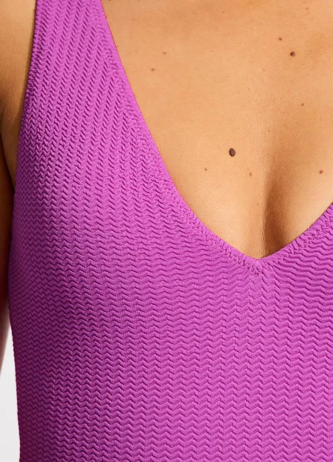 Seafolly V Neck Women Sea Dive Deep V Neck One Piece 8211 Violet