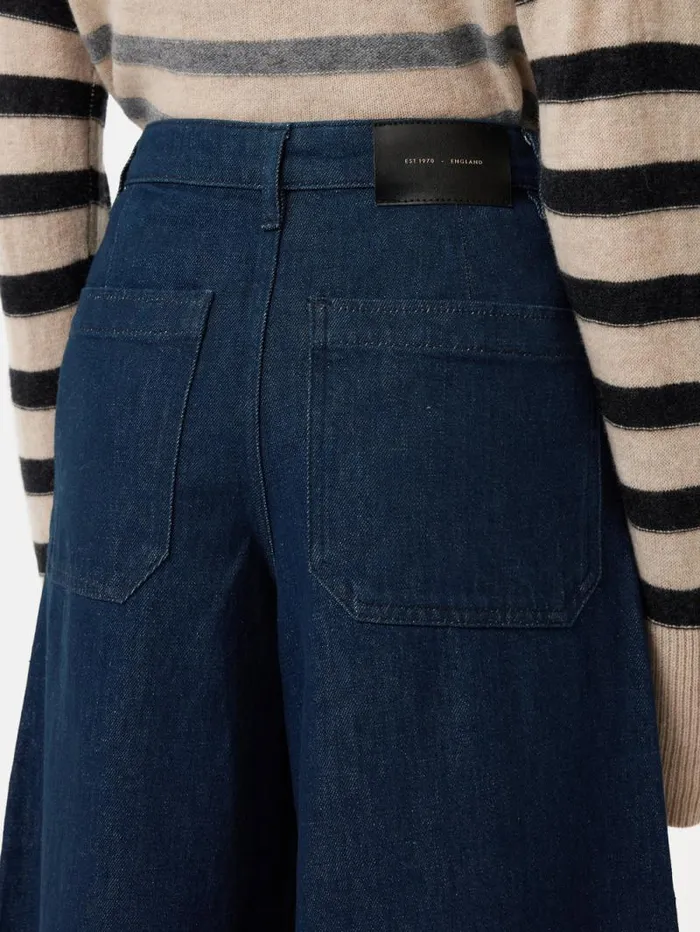 Seamed Denim Culotte Indigo Women Jigsaw Denim
