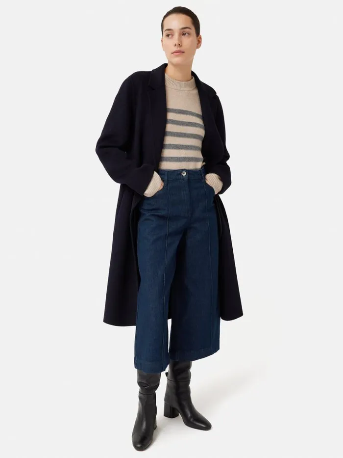 Seamed Denim Culotte Indigo Women Jigsaw Denim