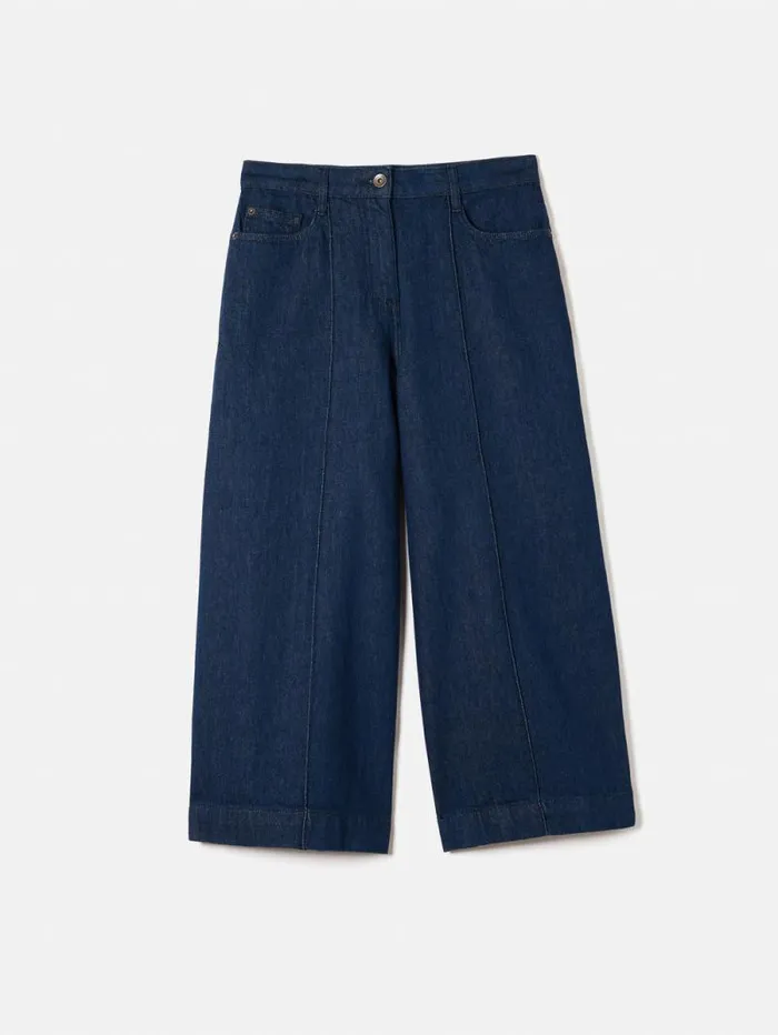 Seamed Denim Culotte Indigo Women Jigsaw Denim