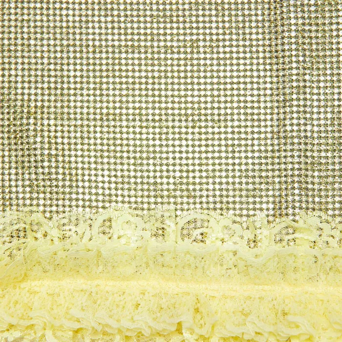 Self Portrait Bottoms Women Yellow Crystal Chainmail Mini Skirt