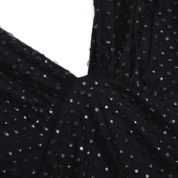 Self Portrait Dresses Women Black Jersey Rhinestone Mini Dress