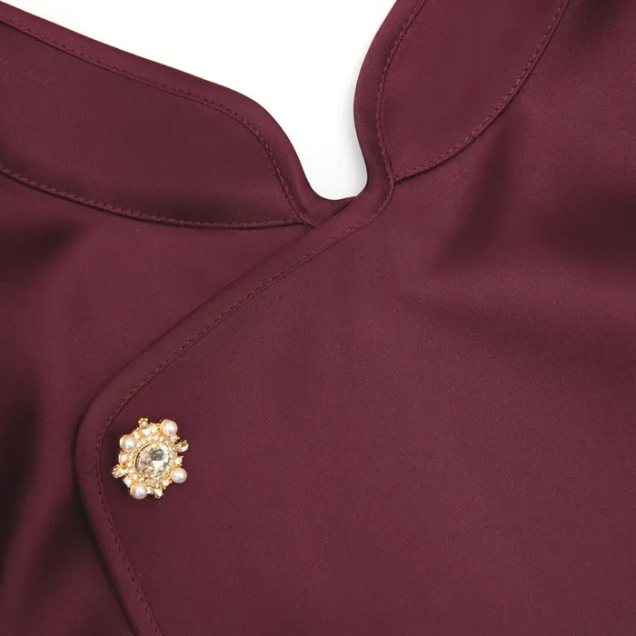 Self Portrait Dresses Women Bordeaux Satin Mini Dress