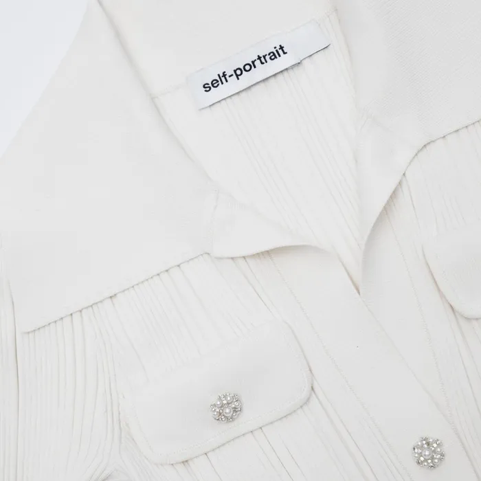 Self Portrait Dresses Women Cream Knit Midi Dress Self Portrait Dresses Women Cream Knit Midi Dress