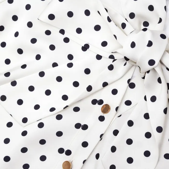 Self Portrait Dresses Women Cream Polka Dot Satin Midi Dress