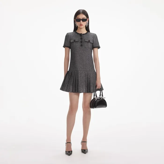 Self Portrait Dresses Women Metallic Boucle Mini Dress