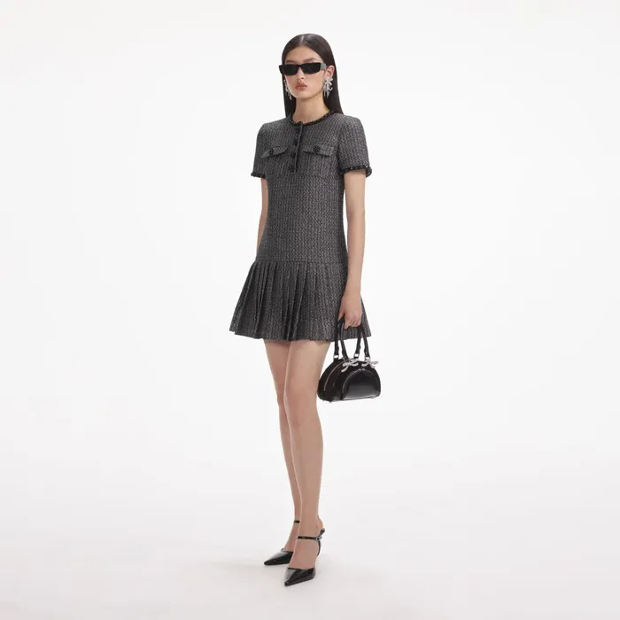 Self Portrait Dresses Women Metallic Boucle Mini Dress