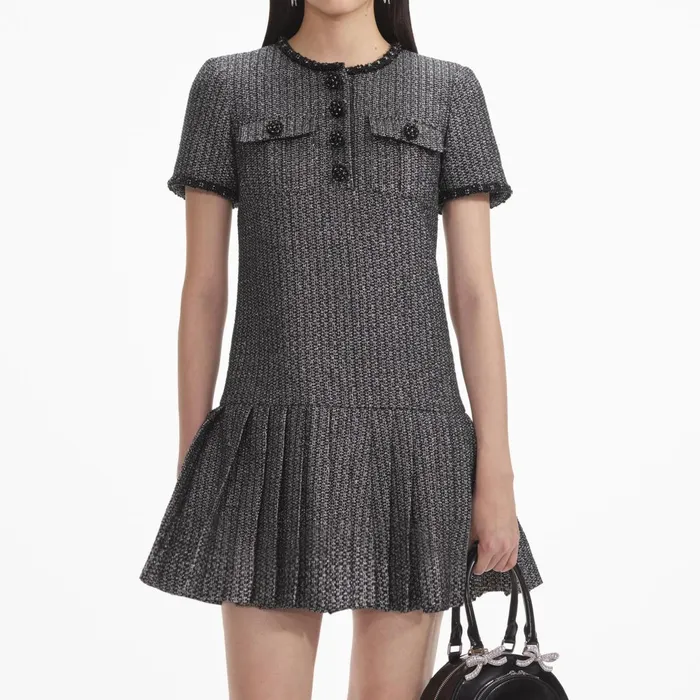 Self Portrait Dresses Women Metallic Boucle Mini Dress