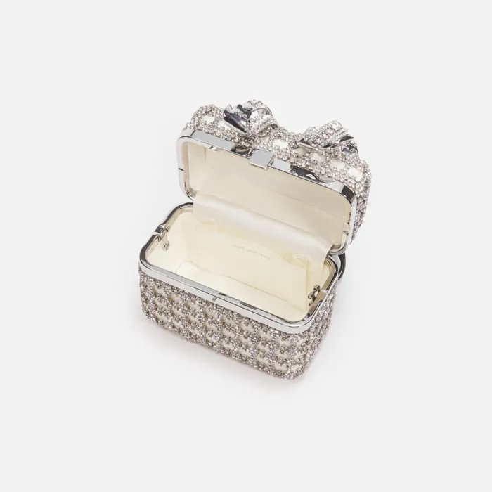Self Portrait Handbags Women Champagne Crystal Vanity Case