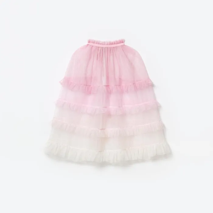 Self Portrait Kids Pink Mesh Dot Cape
