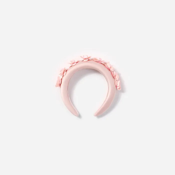 Self Portrait Kids Pink Satin 3D Flower Headband