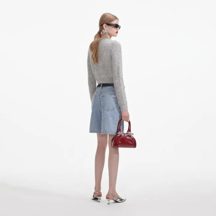 Self Portrait Knitwear Women Grey Soft Knit Cardigan