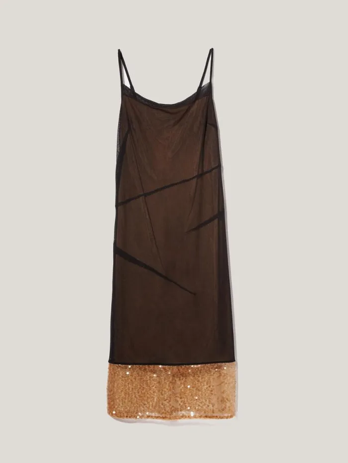 Sequin Mesh Dress Black Women Jigsaw Dresses and Jumpsuits