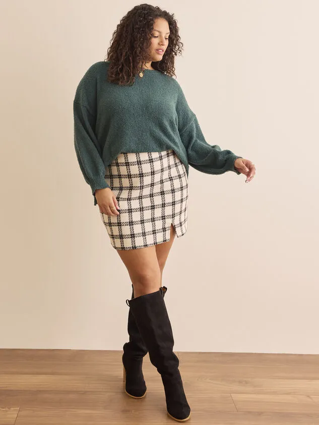 Serena Plaid Tweed Skirt Ivoryblack Women Altar039d State Bottoms